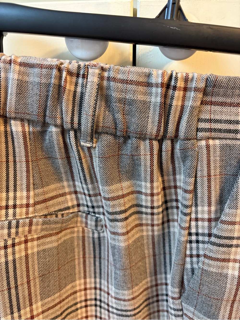 Jules & Leopold Women’s pull on pants with side, slit Gray, Brown & Cream - Picture 5 of 11